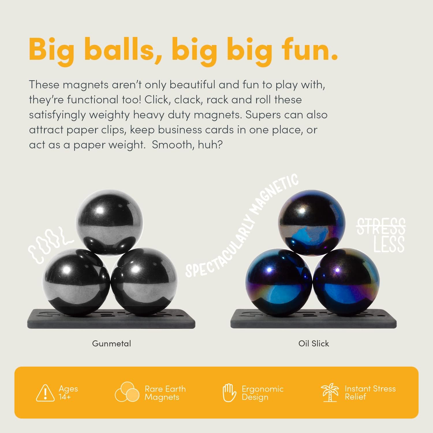 3-Piece - Magnetic - Desk Fidget Toy - Sensory Play Toy