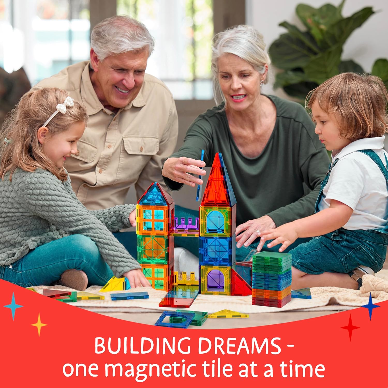 240-Piece - Car - Magnetic Building Tiles Set - STEM Learning Toy - Ages 3+-24