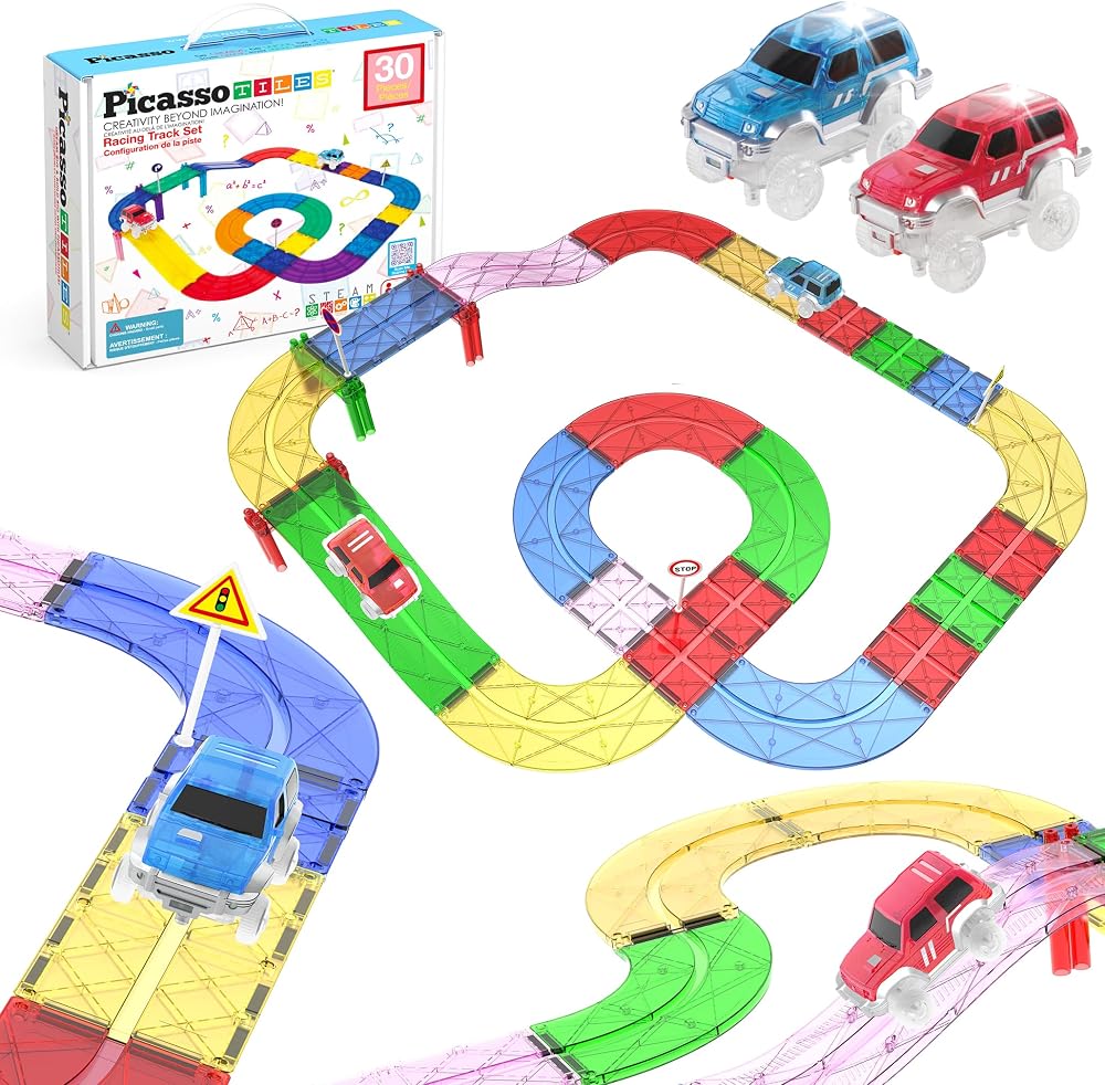 30-Piece - Magnetic Building Tiles Set - STEM Learning Toy - Ages 3+