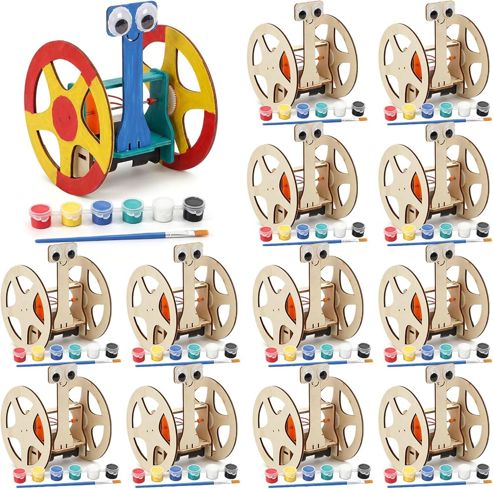 12-Piece - Wooden - STEM Robot Kit - STEM Learning Toy - Ages 12+