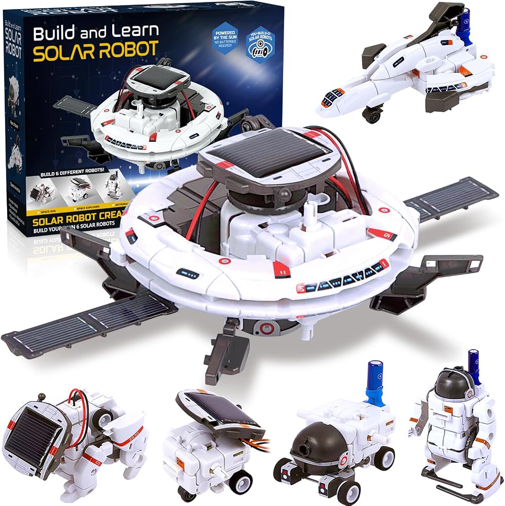 6-Piece - Science - Solar Robot Kit - STEM Learning Toy - Ages 8+
