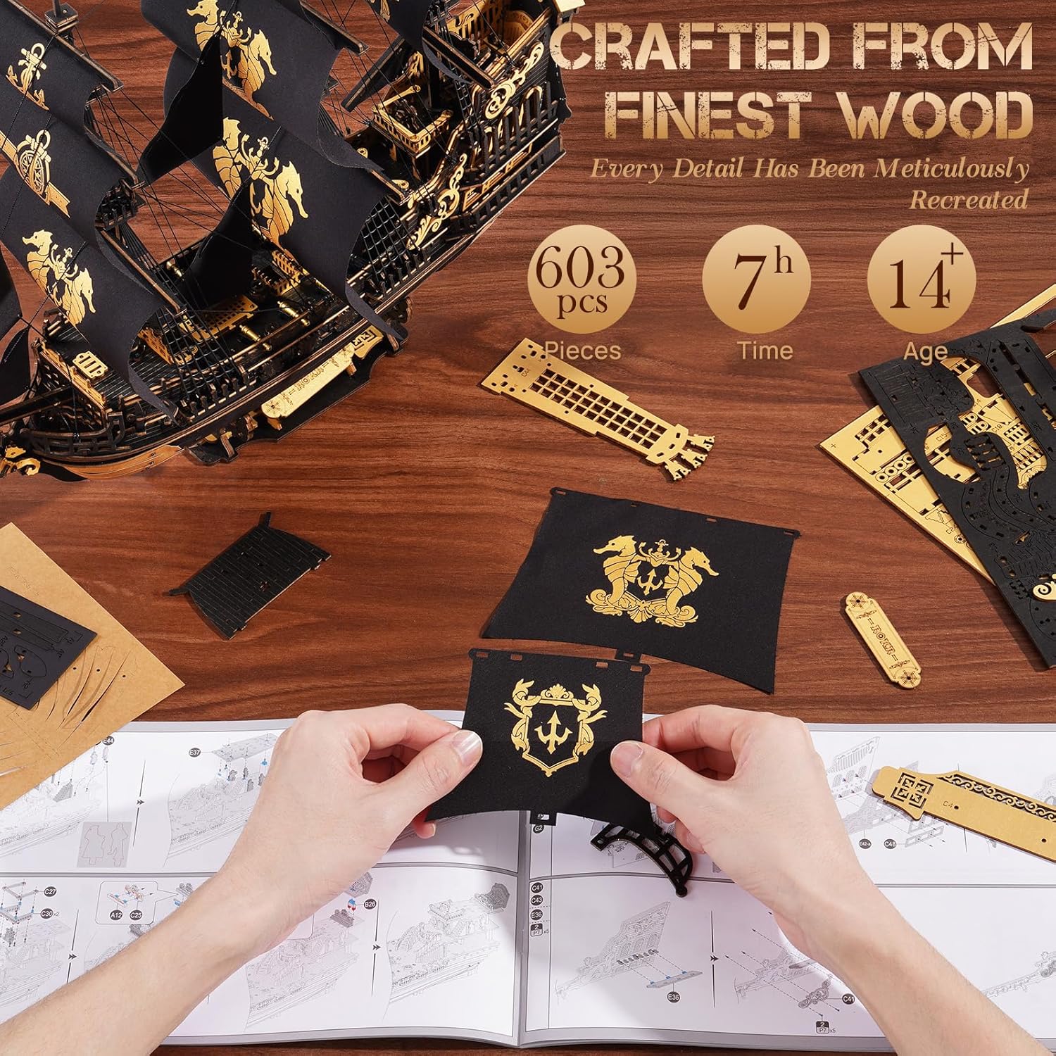3D Wooden Puzzle Kit - Creative Play Toy - Ages 14+