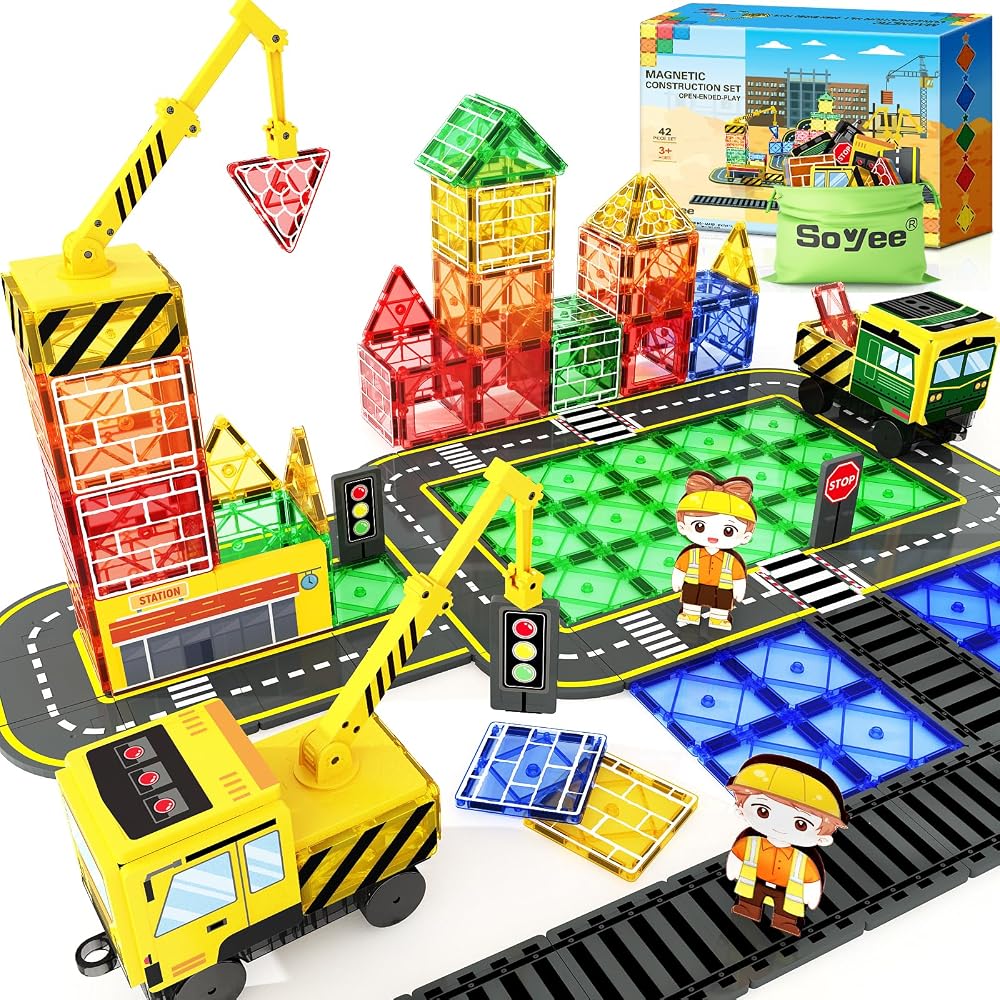 Sensory - Magnetic Building Tiles Set - Sensory Play Toy - Ages 3-5