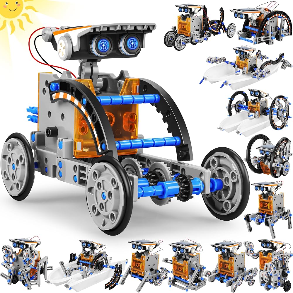 13-Piece - Solar - STEM Robot Kit - STEM Learning Toy - Ages 8-12