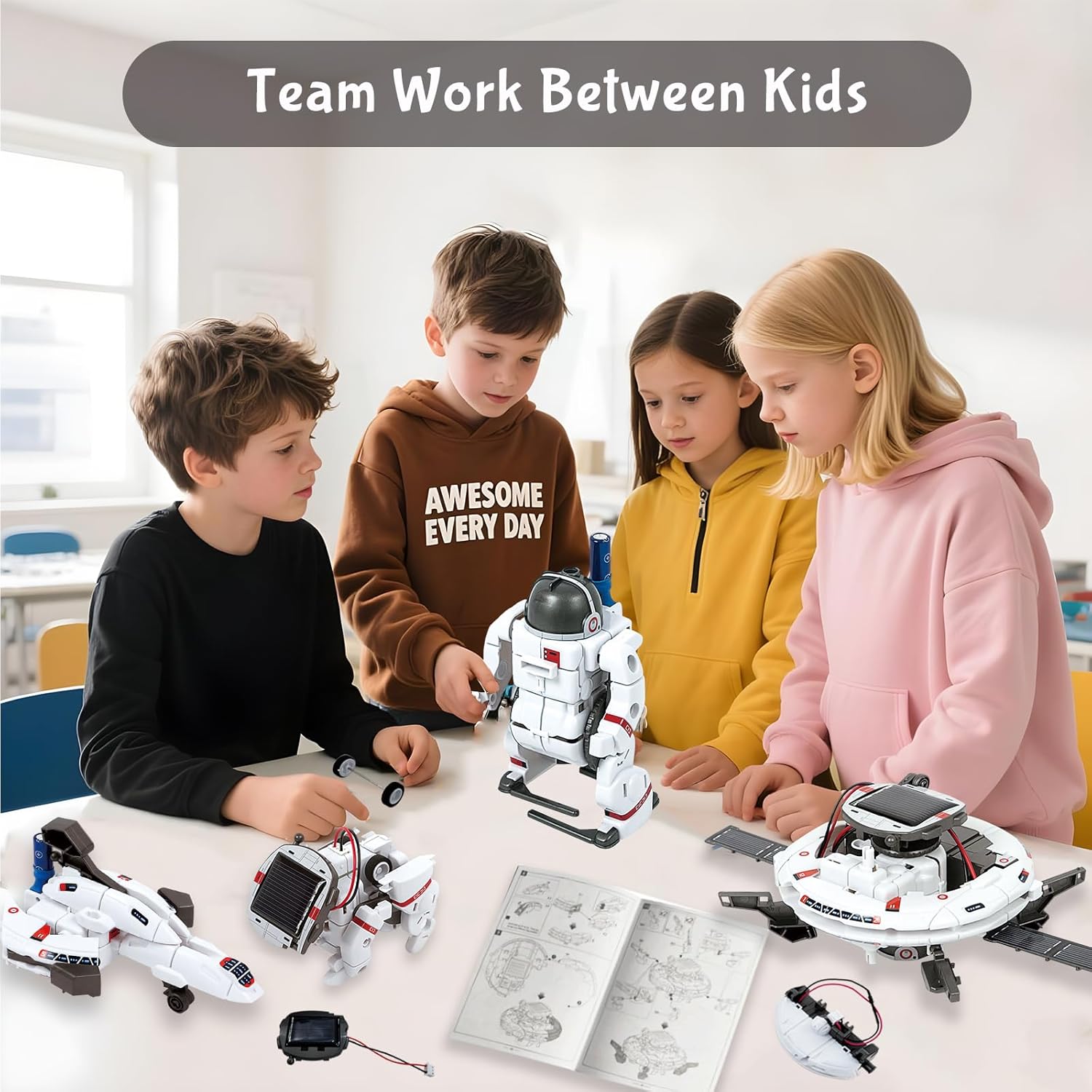 6-Piece - Science - Solar Robot Kit - STEM Learning Toy - Ages 8+