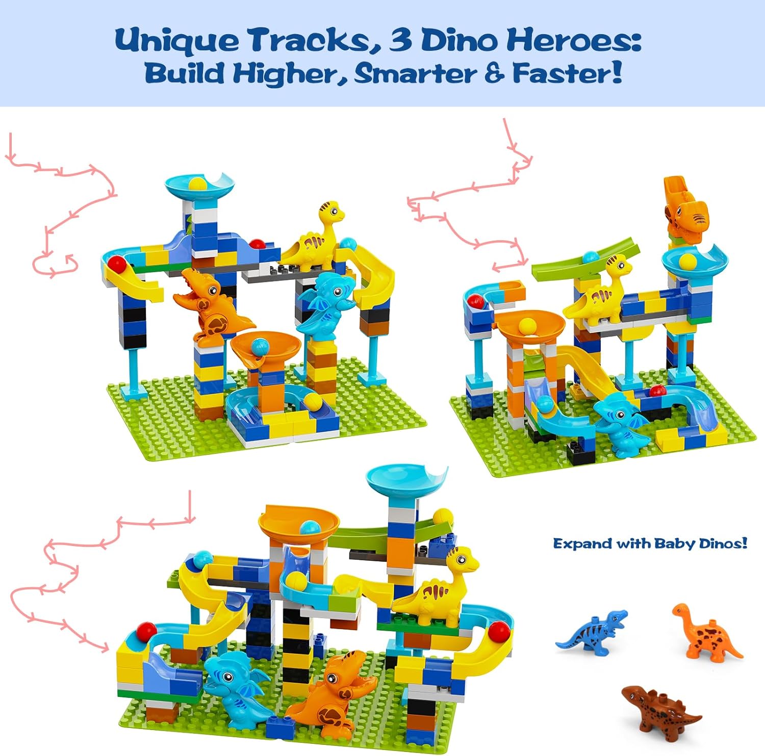 Dinosaur - Marble Run Building Set - STEM Learning Toy - Ages 3+