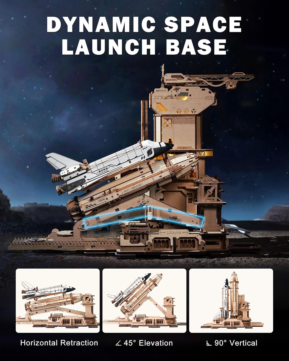 Space - 3D Wooden Puzzle Kit - STEM Learning Toy - Ages 14+