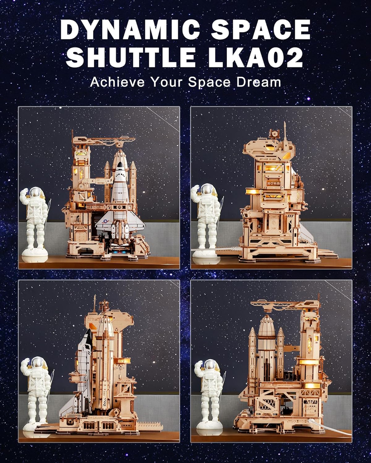 Space - 3D Wooden Puzzle Kit - STEM Learning Toy - Ages 14+