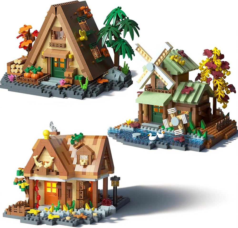 Wooden - Mini Building Blocks Set - Creative Play Toy - Ages 14+