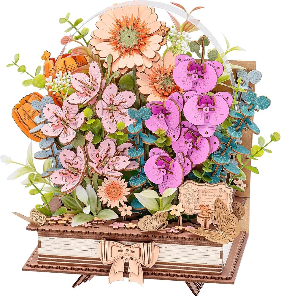 Flower - 3D Wooden Puzzle Kit - Creative Play Toy - Ages 14+