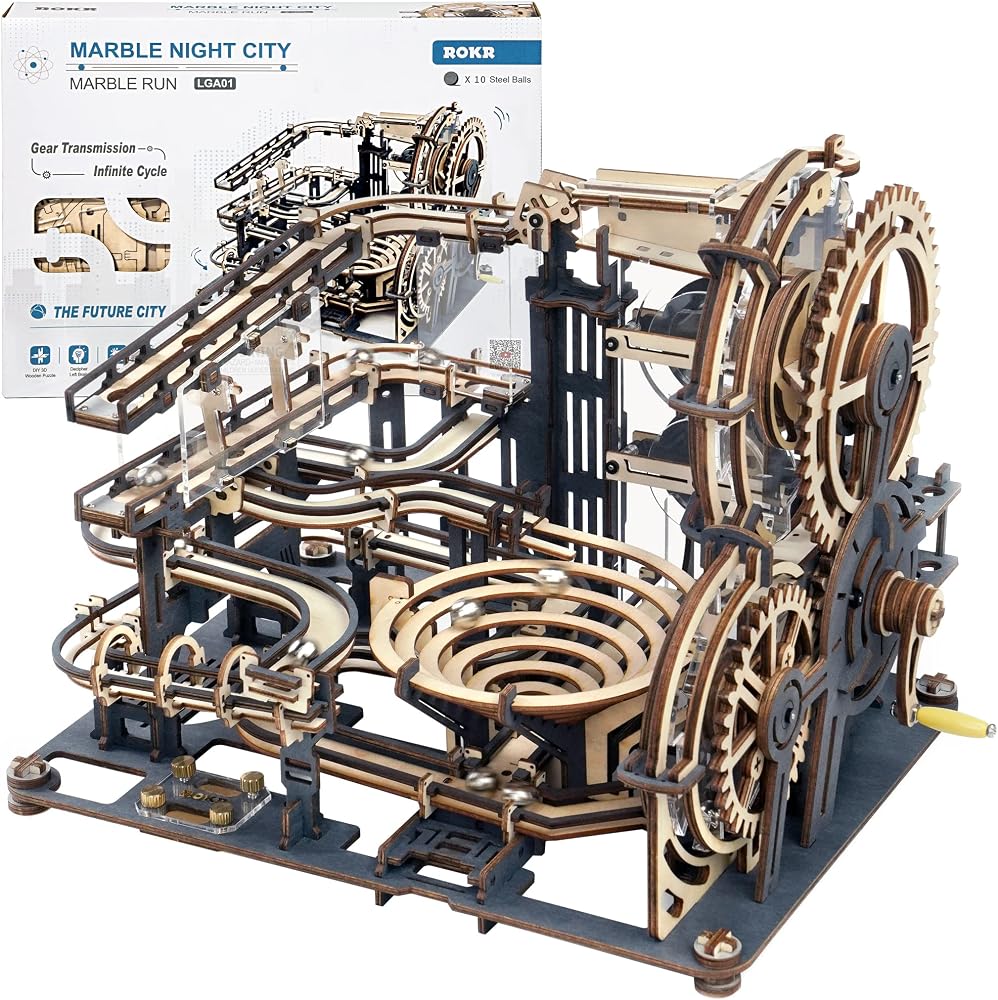 Wooden - Marble Run Building Set - Creative Play Toy - Ages 14+