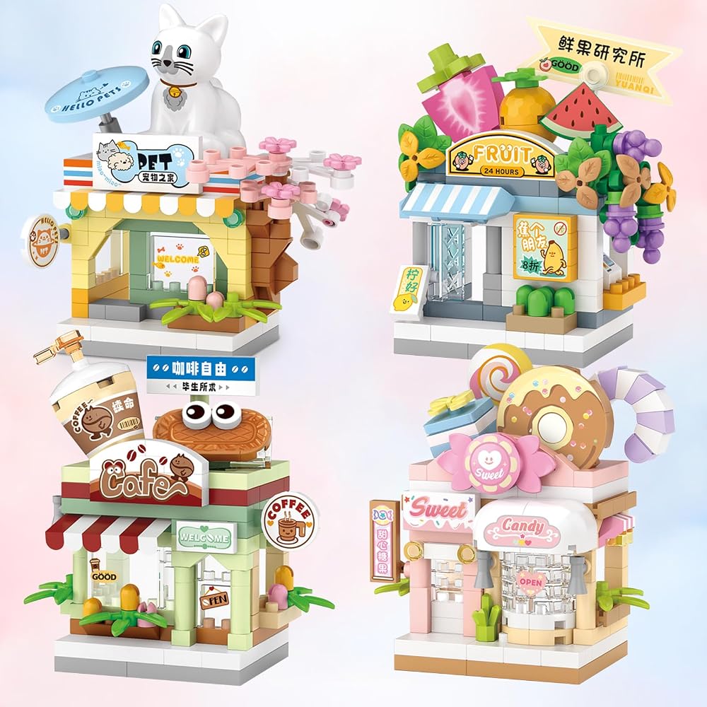 4-Piece - Blind Box Mini Bricks Set - Creative Play Toy - Ages 3+