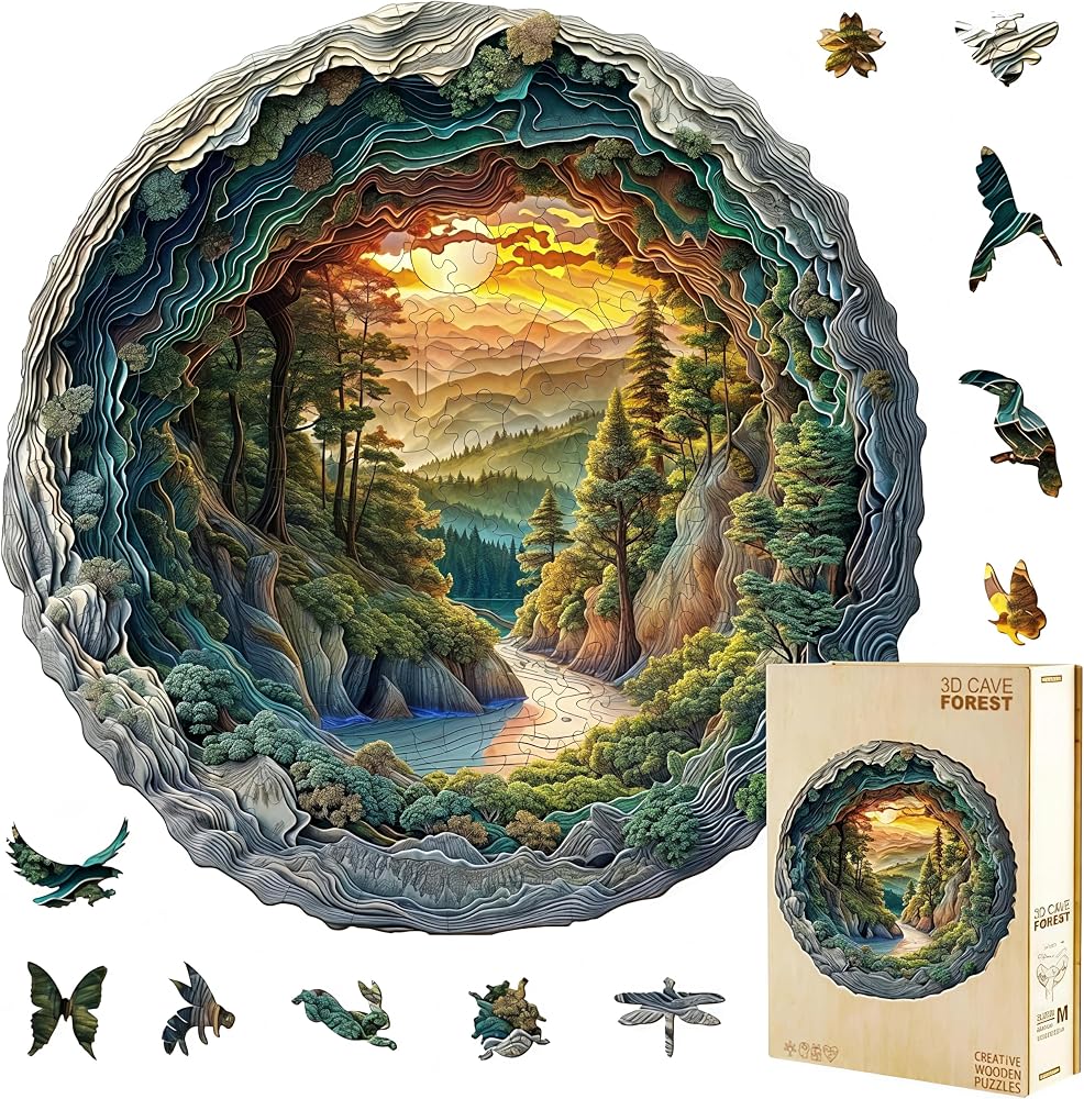 300-Piece - Animal - 3D Wooden Puzzle Kit - Creative Play Toy - Ages 15+