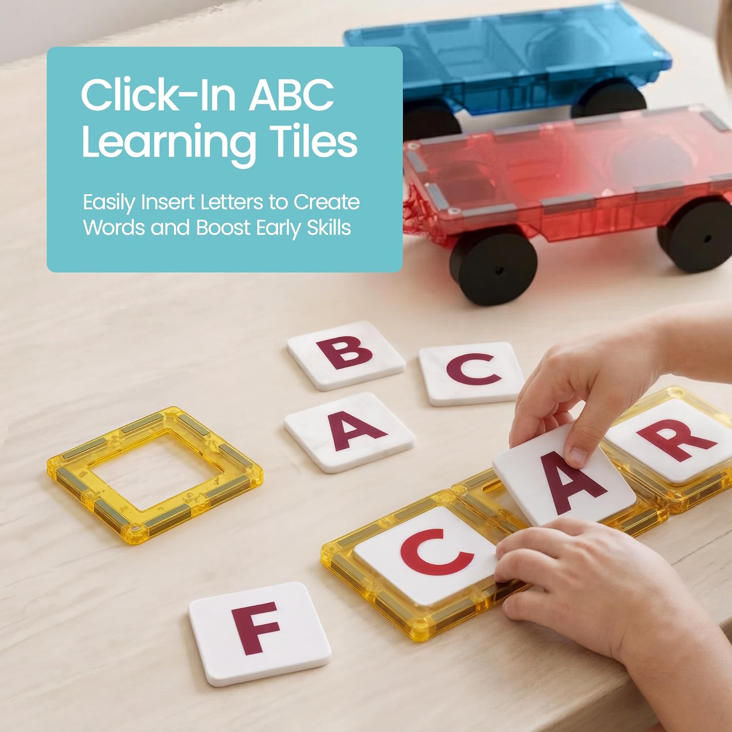 Car - Magnetic Building Tiles Set - STEM Learning Toy