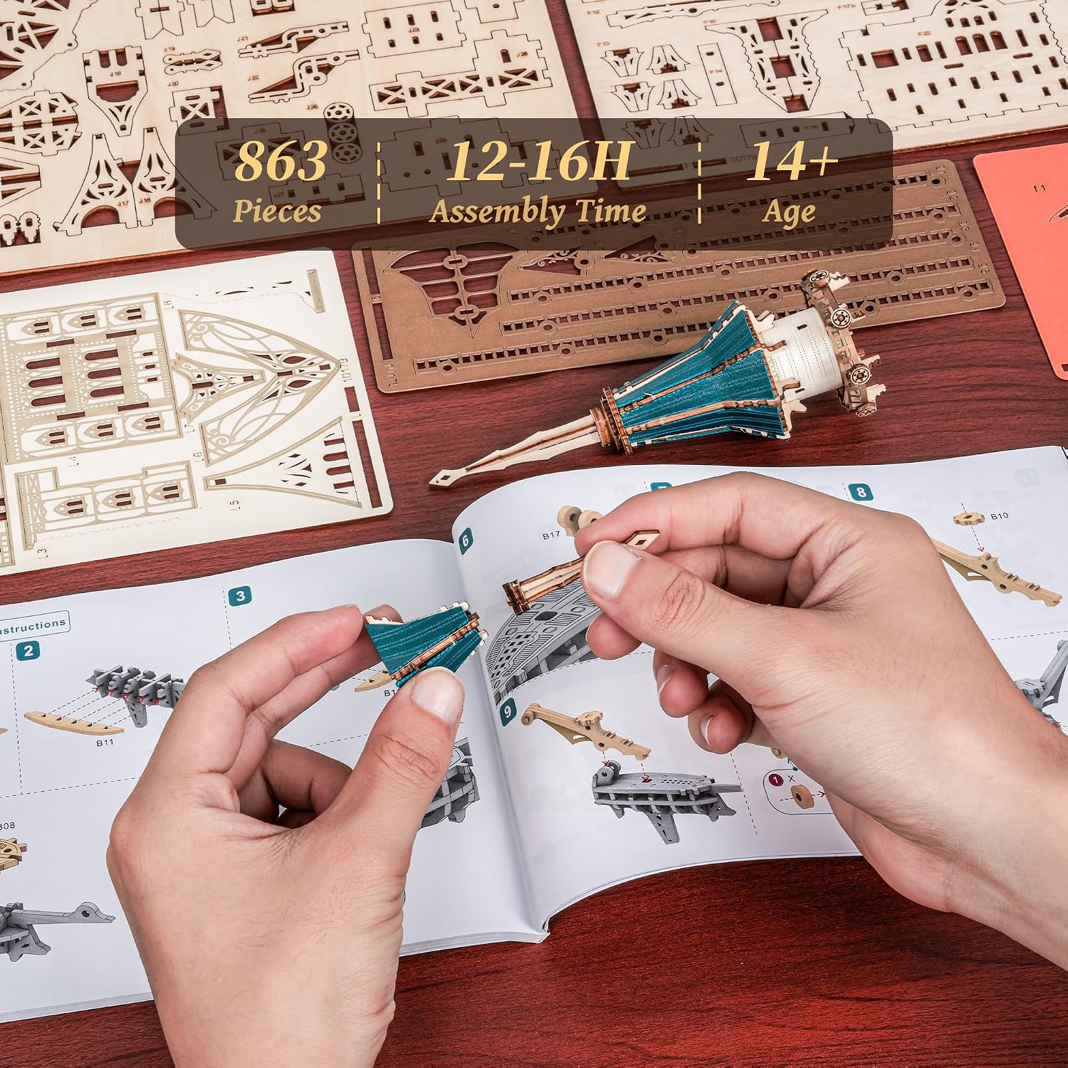 3D Wooden Puzzle Kit - Creative Play Toy - Ages 12+