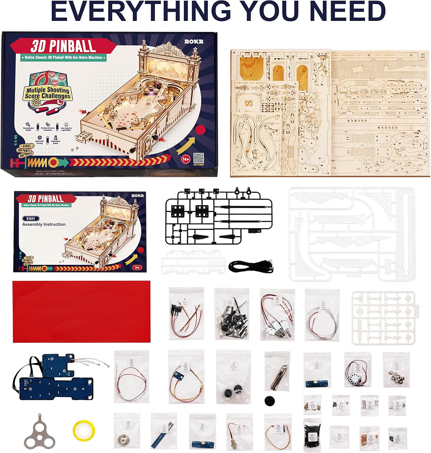 3D Wooden Puzzle Kit - Creative Play Toy - Ages 14