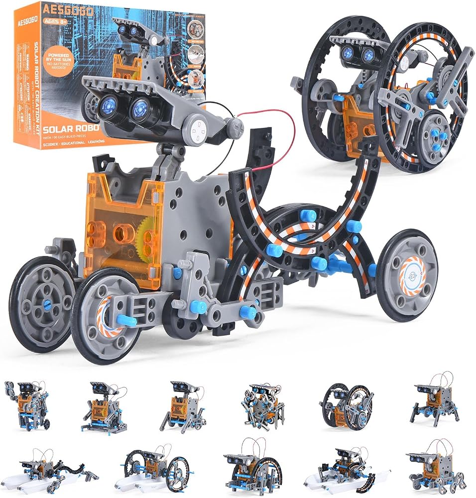 12-Piece - Science - Solar Robot Kit - STEM Learning Toy - Ages 8-12