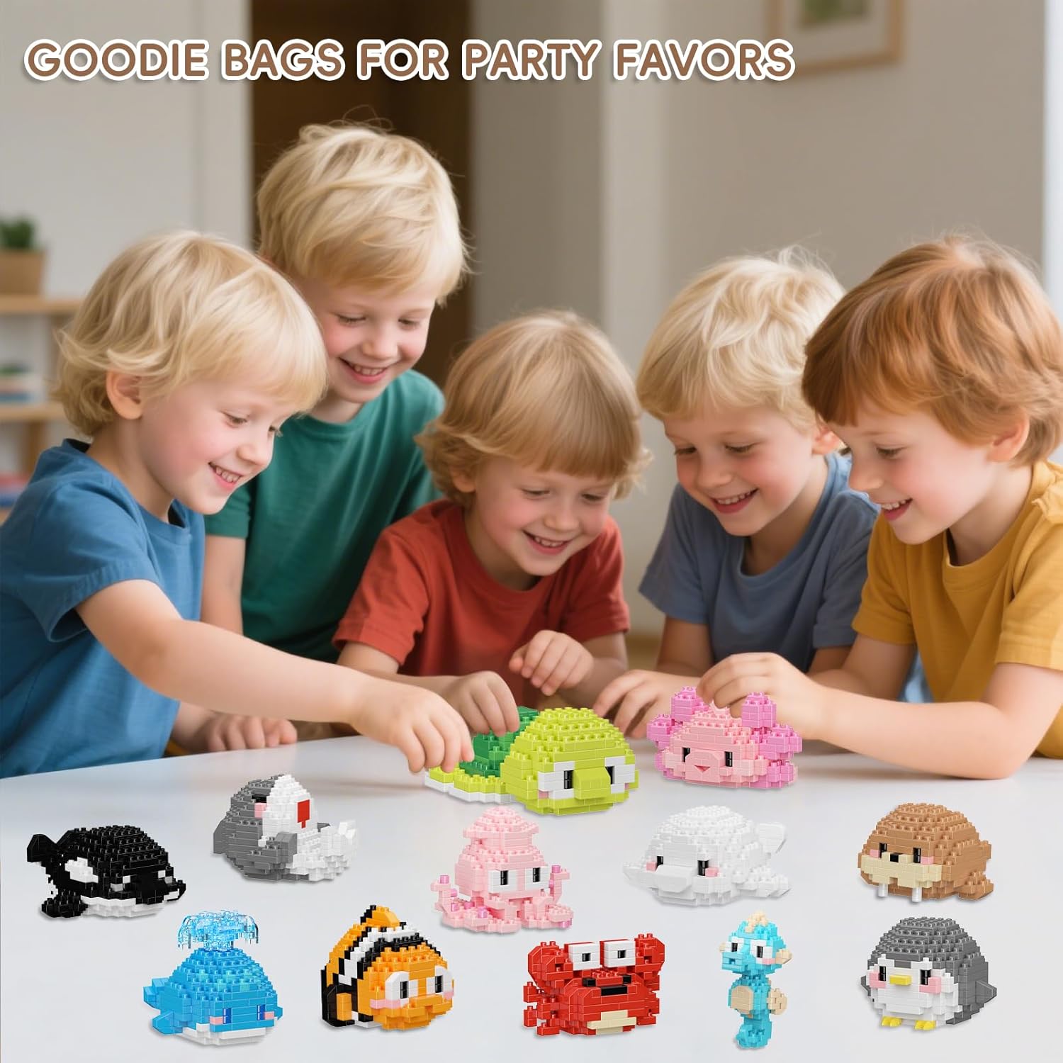 12-Piece - Animal - Blind Box Mini Bricks Set - Creative Play Toy - Ages 14+