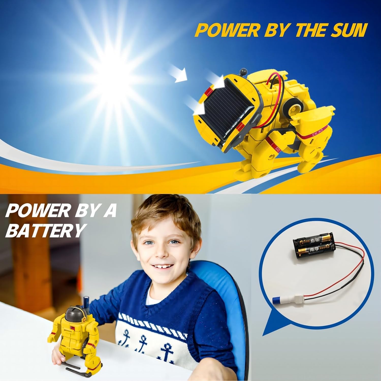 6-Piece - Science - Solar Robot Kit - STEM Learning Toy - Ages 8+