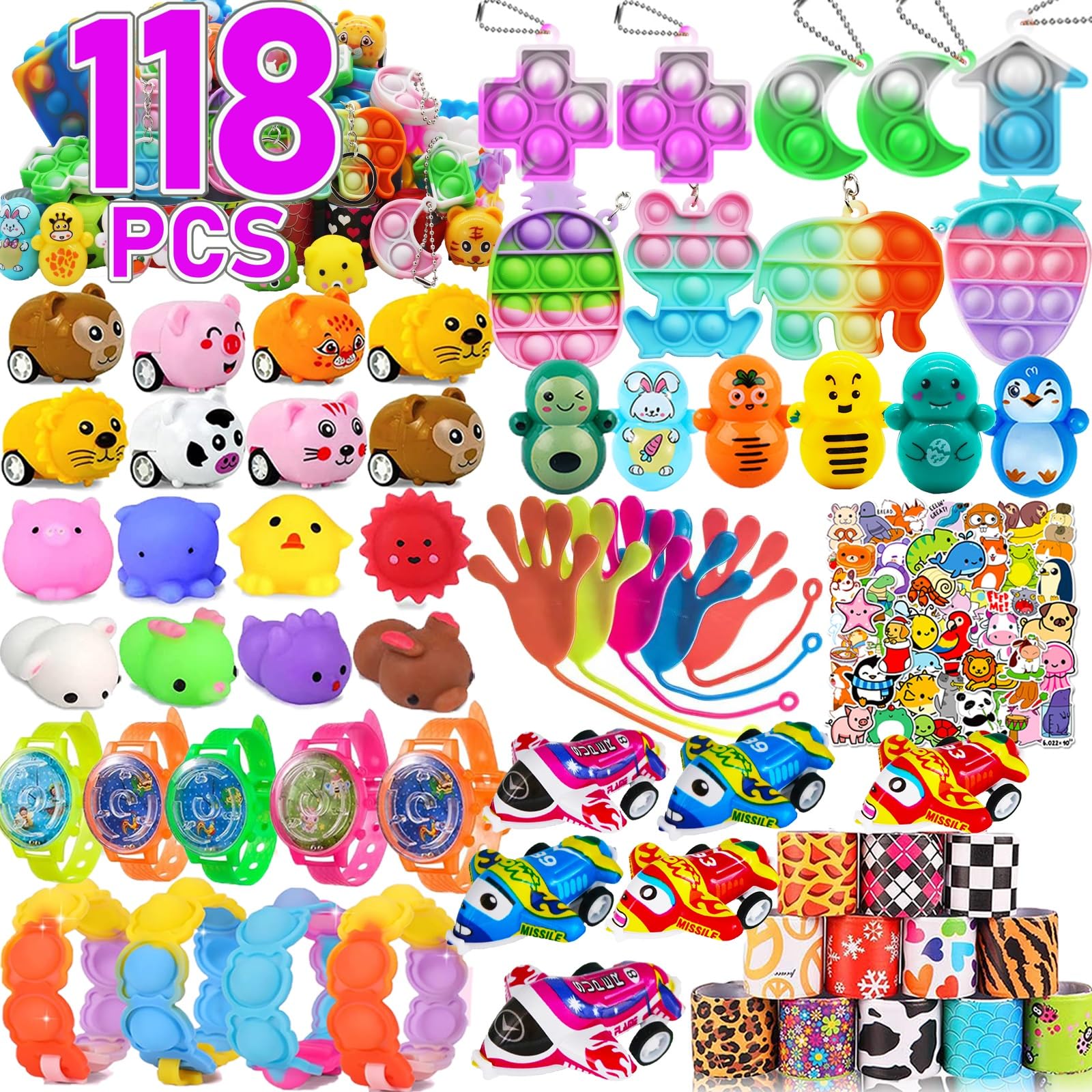 128-Piece - Car - Party Favor Toys - Creative Play Toy - Ages 3+