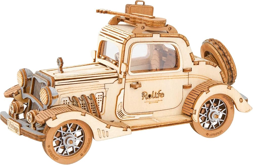 Car - 3D Wooden Puzzle Kit - Creative Play Toy - Ages 14+