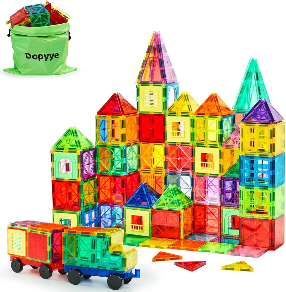 132-Piece - Car - Magnetic Building Tiles Set - STEM Learning Toy - Ages 3