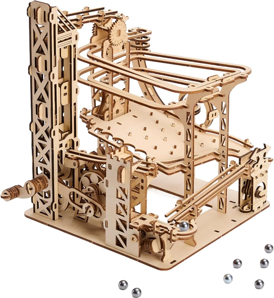 371-Piece - Wooden - Marble Run Building Set - Creative Play Toy - Ages 15+
