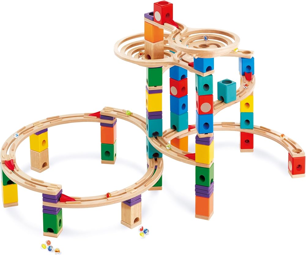 Wooden - Marble Run Building Set - STEM Learning Toy - Ages 4+