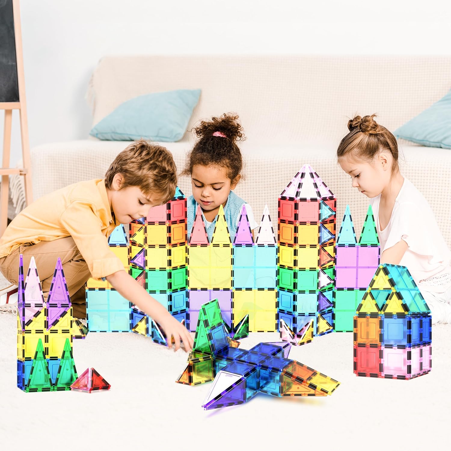 100-Piece - Magnetic Building Tiles Set - Creative Play Toy - Ages 3+