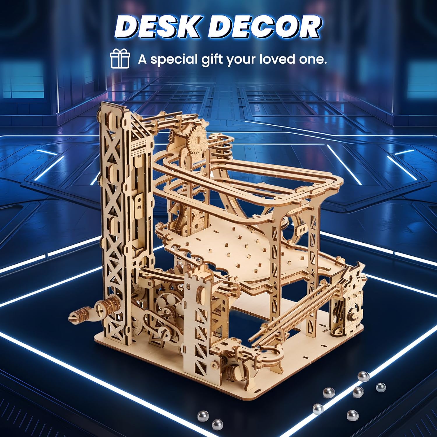 371-Piece - Wooden - Marble Run Building Set - Creative Play Toy - Ages 15+