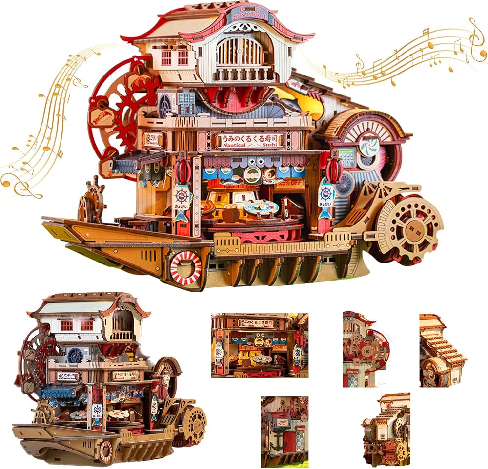 425-Piece - 3D Wooden Puzzle Kit - Creative Play Toy - Ages 14+